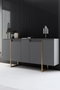 Hanah Home Consola Nogal y Oro 160cm x 35cm x 80cm - Mueble de Salón Elegante y Duradero